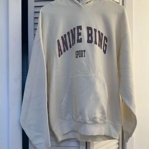 Anine Bing Harvey Sweatshirt in Off white & purple XS